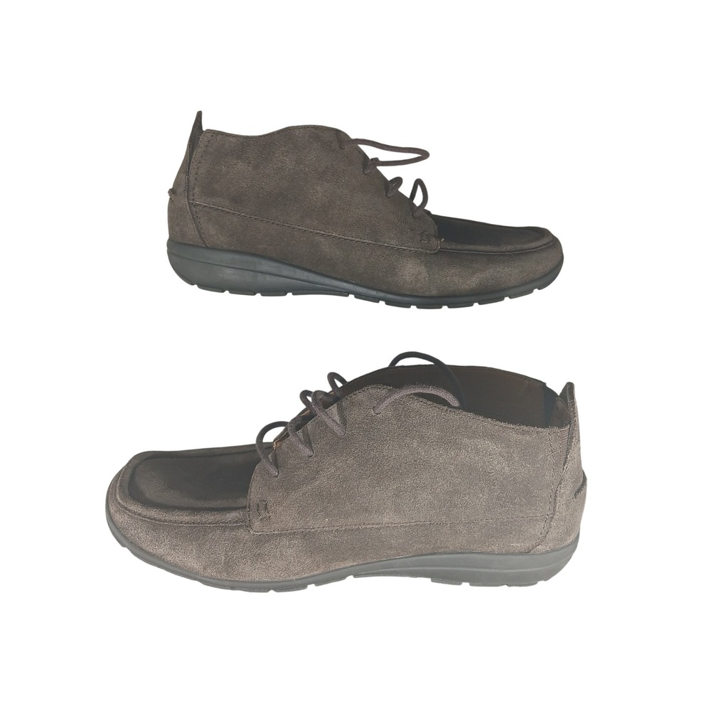 Easy Spirit Adagio Brown Suede Leather Lace Up‎ Chukka Boots Womens 9.5 W Wide